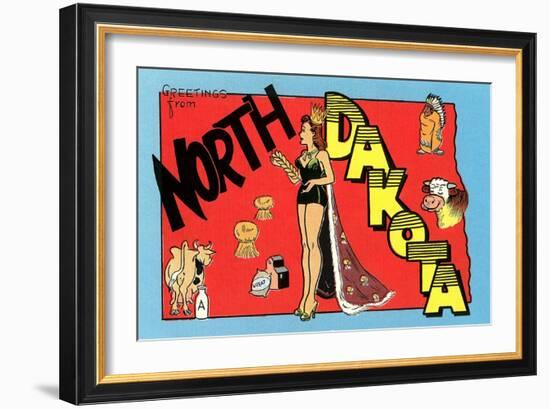 Greetings from North Dakota-null-Framed Art Print