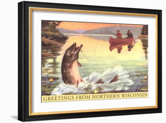 Greetings from Northern Wisconsin-null-Framed Art Print