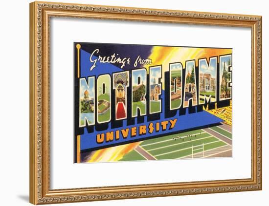Greetings from Notre Dame, South Bend, Indiana-null-Framed Art Print
