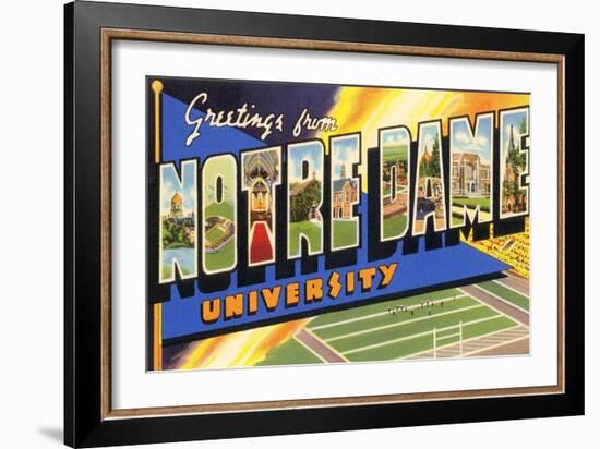 Greetings from Notre Dame, South Bend, Indiana-null-Framed Art Print