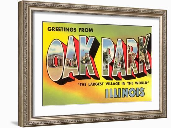Greetings from Oak Park, Illinois-null-Framed Art Print