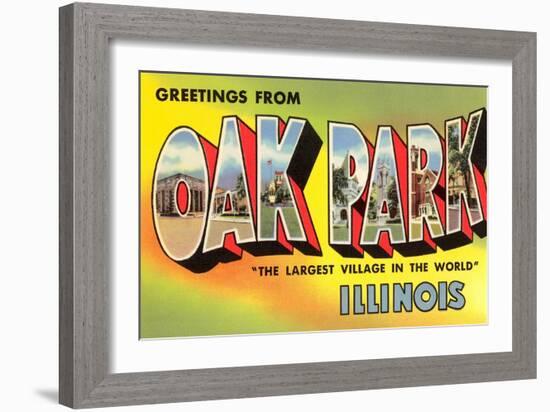 Greetings from Oak Park, Illinois-null-Framed Art Print