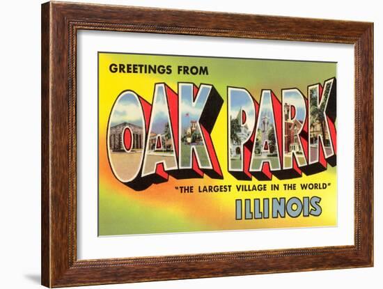 Greetings from Oak Park, Illinois-null-Framed Art Print