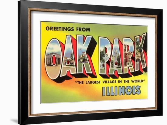 Greetings from Oak Park, Illinois-null-Framed Art Print