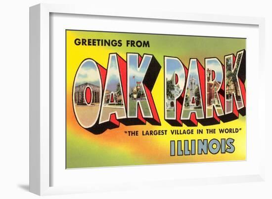 Greetings from Oak Park, Illinois-null-Framed Art Print