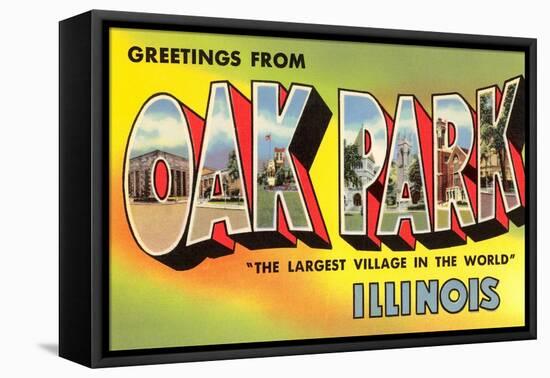 Greetings from Oak Park, Illinois-null-Framed Stretched Canvas