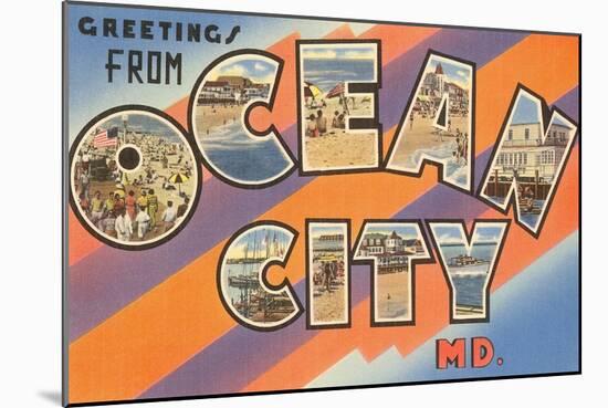 Greetings from Ocean City, Maryland-null-Mounted Art Print