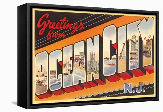 Greetings from Ocean City, New Jersey-null-Framed Stretched Canvas
