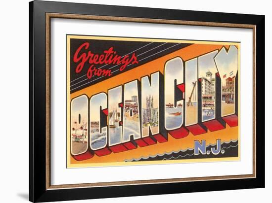 Greetings from Ocean City, New Jersey-null-Framed Art Print