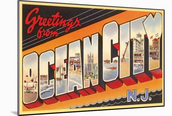 Greetings from Ocean City, New Jersey-null-Mounted Art Print