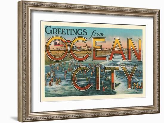 Greetings from Ocean City, New Jersey-null-Framed Art Print