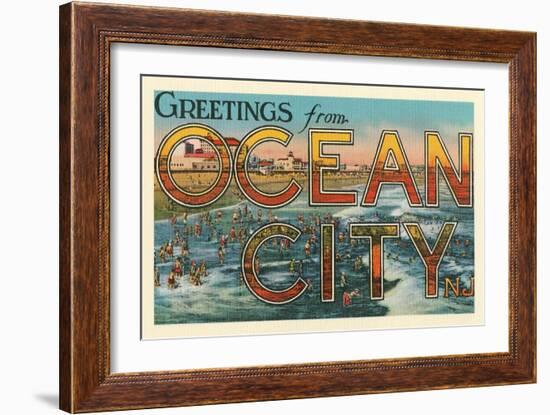 Greetings from Ocean City, New Jersey-null-Framed Art Print