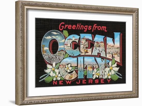 Greetings from Ocean City, New Jersey-null-Framed Art Print