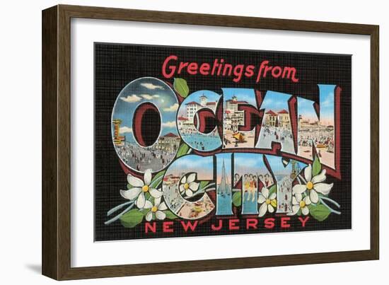 Greetings from Ocean City, New Jersey-null-Framed Art Print