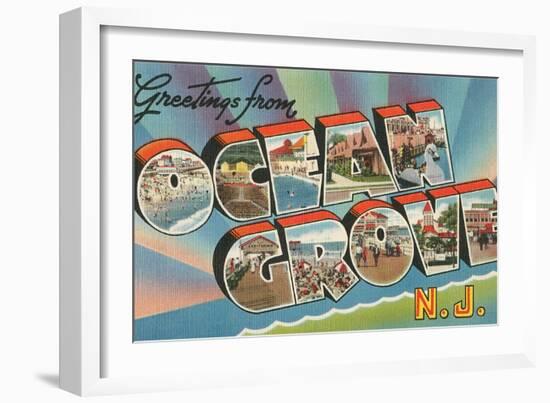 Greetings from Ocean Grove, New Jersey-null-Framed Art Print