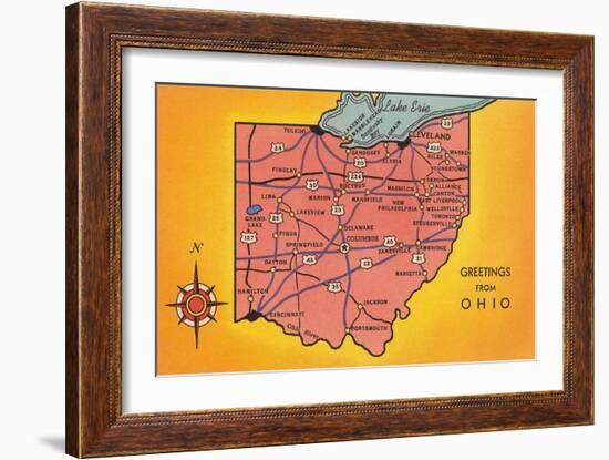 Greetings from Ohio-null-Framed Art Print