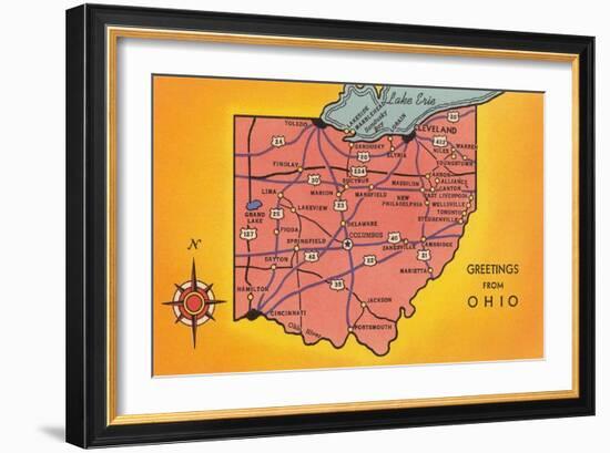 Greetings from Ohio-null-Framed Art Print