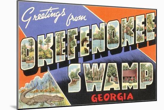 Greetings from Okefenokee Swamp, Georgia-null-Mounted Art Print