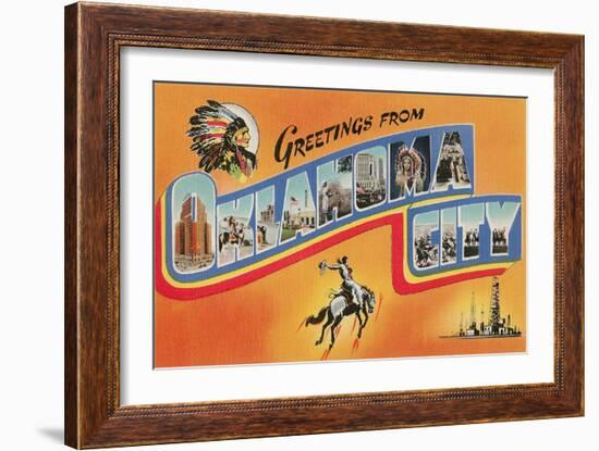 Greetings from Oklahoma City-null-Framed Art Print