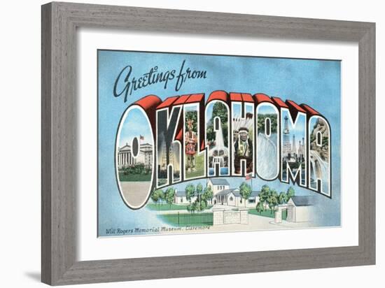 Greetings from Oklahoma-null-Framed Art Print