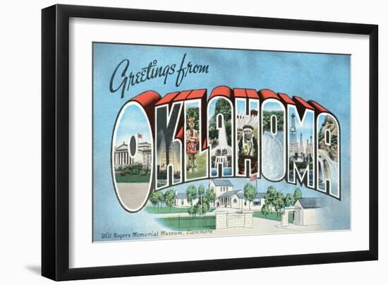 Greetings from Oklahoma-null-Framed Art Print