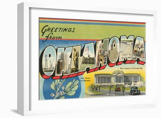 Greetings from Oklahoma-null-Framed Art Print