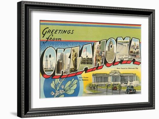 Greetings from Oklahoma--Framed Art Print