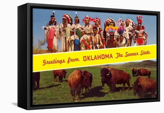 Greetings from Oklahoma-null-Framed Stretched Canvas