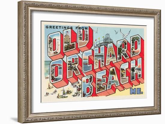 Greetings from Old Orchard Beach, Maine-null-Framed Art Print