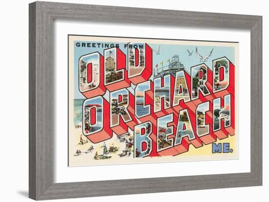 Greetings from Old Orchard Beach, Maine-null-Framed Art Print