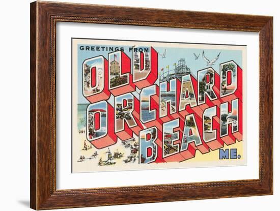 Greetings from Old Orchard Beach, Maine-null-Framed Art Print