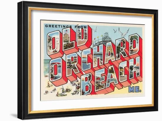 Greetings from Old Orchard Beach, Maine-null-Framed Art Print