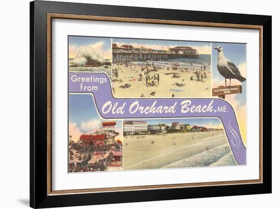 Greetings from Old Orchard Beach, Maine-null-Framed Art Print