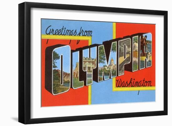 Greetings from Olympia, Washington-null-Framed Art Print