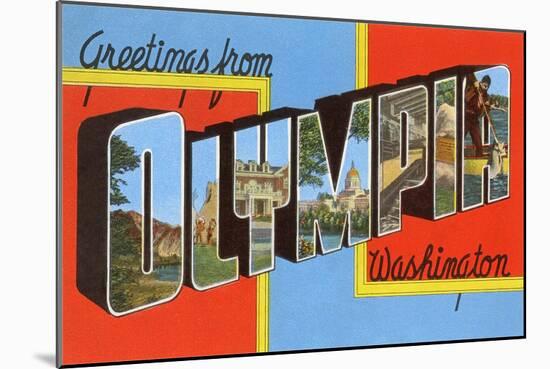 Greetings from Olympia, Washington-null-Mounted Art Print