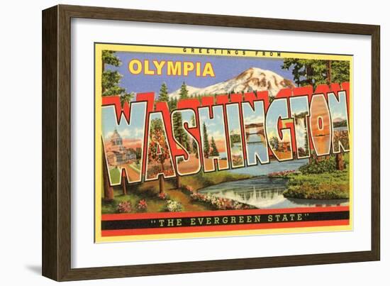 Greetings from Olympia-null-Framed Art Print