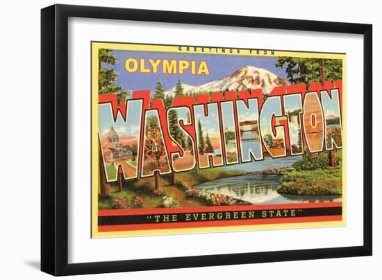 Greetings from Olympia-null-Framed Art Print