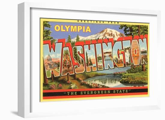 Greetings from Olympia-null-Framed Art Print