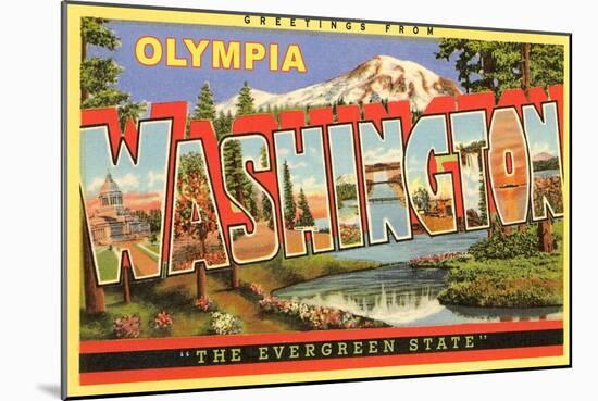 Greetings from Olympia-null-Mounted Art Print