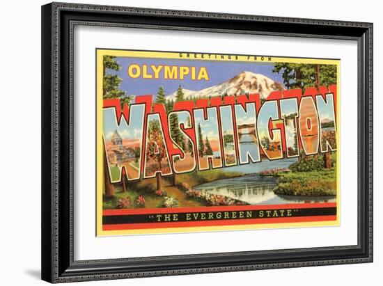 Greetings from Olympia-null-Framed Art Print