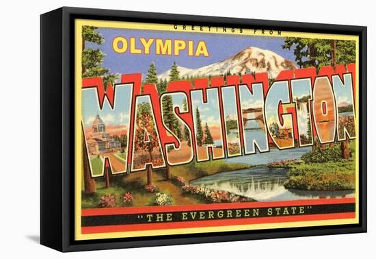 Greetings from Olympia-null-Framed Stretched Canvas