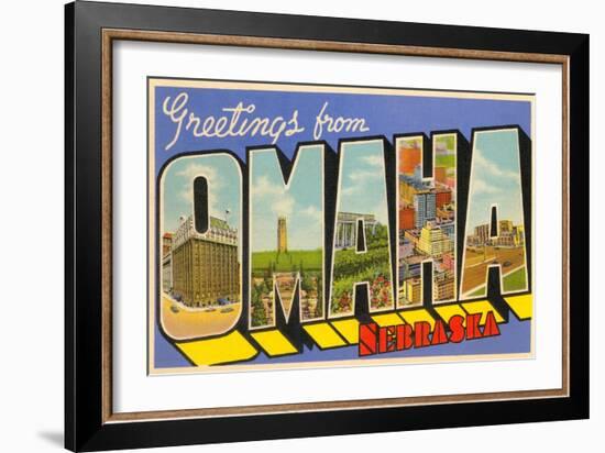 Greetings from Omaha, Nebraska-null-Framed Art Print
