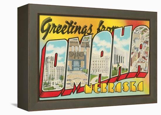 Greetings from Omaha, Nebraska-null-Framed Stretched Canvas