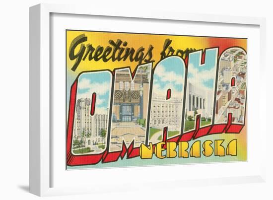 Greetings from Omaha, Nebraska-null-Framed Art Print