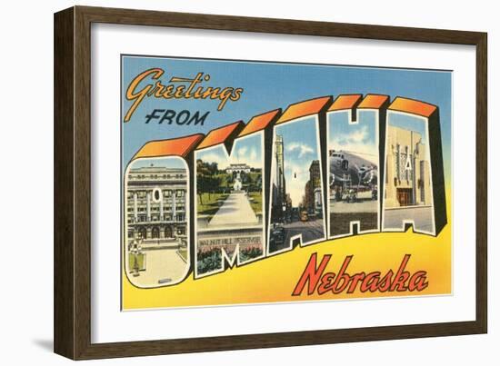 Greetings from Omaha, Nebraska-null-Framed Art Print