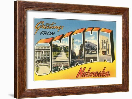 Greetings from Omaha, Nebraska-null-Framed Art Print