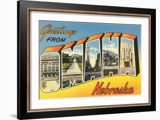 Greetings from Omaha, Nebraska-null-Framed Art Print