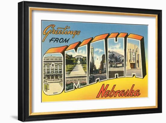 Greetings from Omaha, Nebraska-null-Framed Art Print