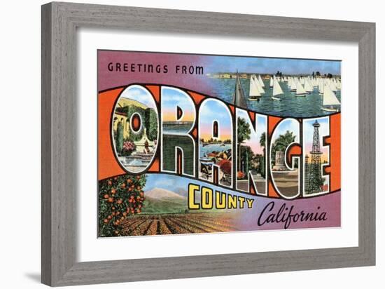 Greetings from Orange County, California-null-Framed Art Print