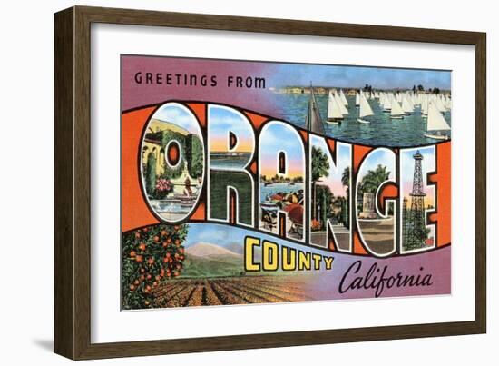 Greetings from Orange County, California-null-Framed Art Print